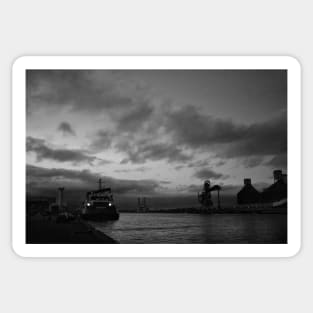 Sunset on the River Blyth - Monochrome Sticker